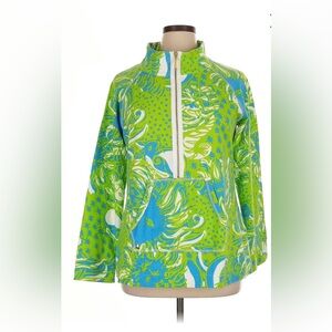 Lilly Pulitzer Green and Blue quarter zip sweatshirt